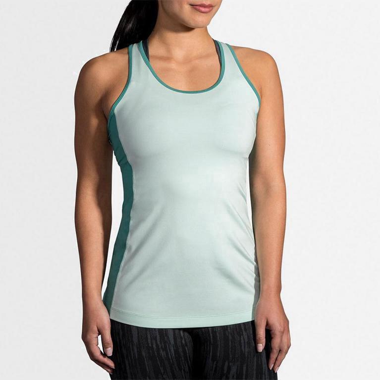 Brooks Pick-Up NZ - Women's Running Tank Top - Green (43165-YFJX)